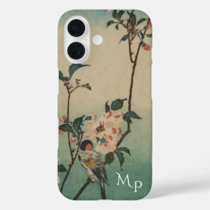 Coques iPhone 16 Monogramme d'illustration vintage d'oiseaux et de 