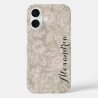 Monogramme d'impression Vintage beige
