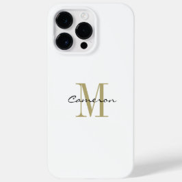 Coque Pour Pour iPhone 14 Pro Max Monogramme d'or initial et nom personnalisé
