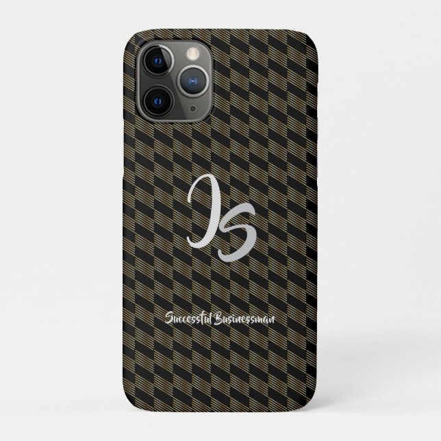 Coques Case-Mate iPhone Monogramme d'or personnel "Business Man" (Dos)