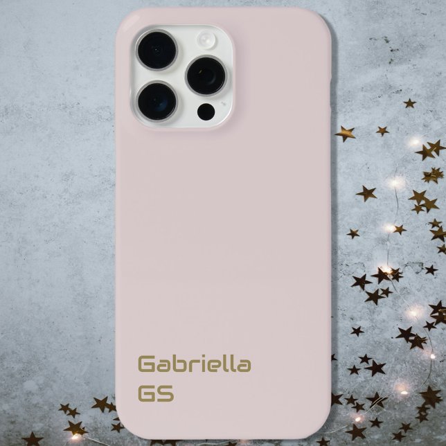 Coques Case-Mate iPhone Monogramme d'or rose pâle monochrome minimal simpl (Créateur téléchargé)