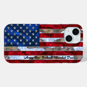 Coque Pour iPhone 15 Monogramme du drapeau américain