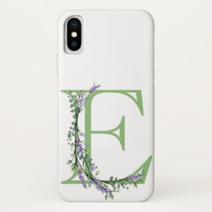 Case-Mate iPhone Case Monogramme E Lavande Eucalyptus