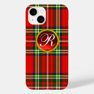 COQUE POUR iPhone 14 MONOGRAMME ÉCOSSAIS DU TARTAN ET DE LA ROUGE EN PI