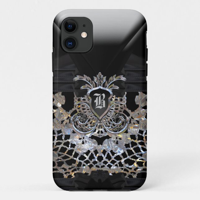 Coques Case-Mate iPhone Monogramme Élégant Fille Lunaire (Dos)