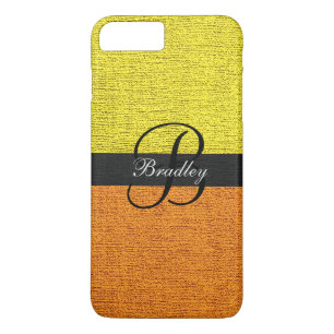 Coques Pour iPhone Monogramme élégant jaune et orange