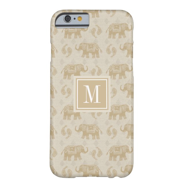 Coques Case-Mate iPhone Monogramme | Elephant Khaki Motif de caravane (Dos)