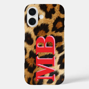 Coques iPhone 16 Monogramme Empreinte de léopard