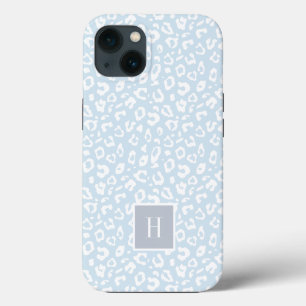 Case-Mate iPhone Case Monogramme Empreinte de léopard bleu ciel chic