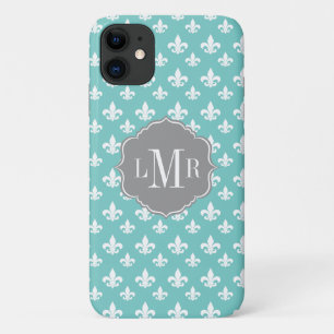 Case-Mate iPhone Case Monogramme en bon état de Fleur De Lis Pattern