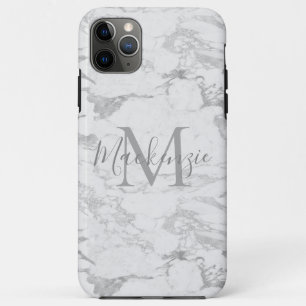 Case-Mate iPhone Case Monogramme en marbre argenté chic
