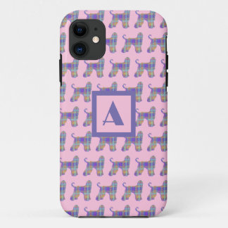 Case-Mate iPhone Case Monogramme en silhouette rose et violette de chien