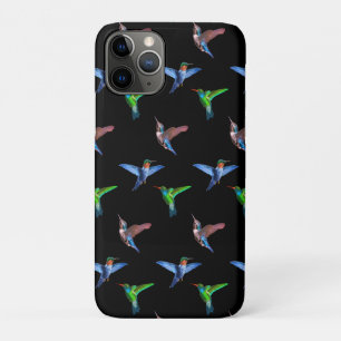 Case-Mate iPhone Case Monogramme et colibris sur noir