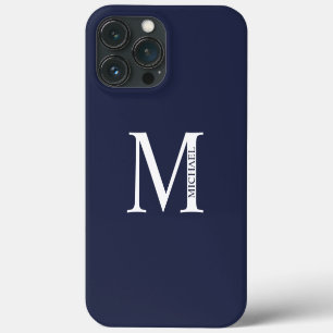 Case-Mate iPhone Case Monogramme et nom personnalisés bleu marine