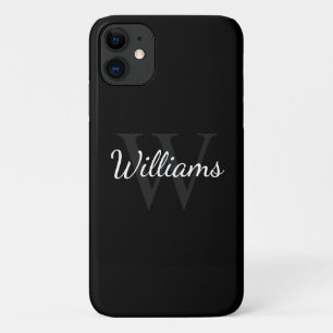 Case-Mate iPhone Case Monogramme et nom personnalisés classiques Noir
