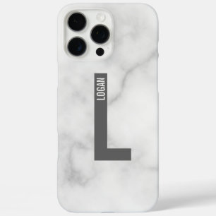 Coques iPhone 16 Pro Max Monogramme et nom personnalisés modernes