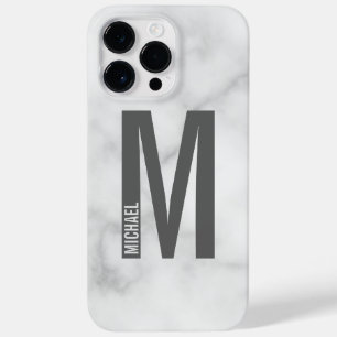 Coque Pour Pour iPhone 14 Pro Max Monogramme et nom personnalisés modernes