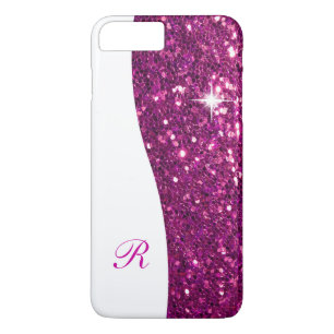 Coque iPhone 8 Plus/7 Plus Monogramme étincelant Bling