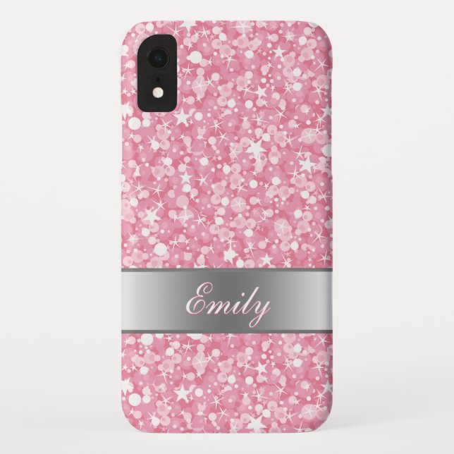 Coques Case-Mate iPhone Monogramme Étincelles Blanches Et Parties scintill (Dos)