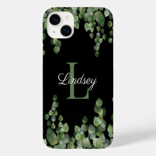 Coque Pour iPhone 14 Plus Monogramme Féminin Élégant Eucalyptus