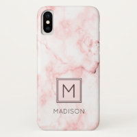 Monogramme Fille Marbre rose
