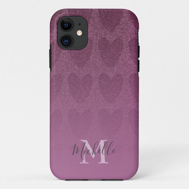 Coques Case-Mate iPhone Monogramme fille Parties scintillant rose (Dos)