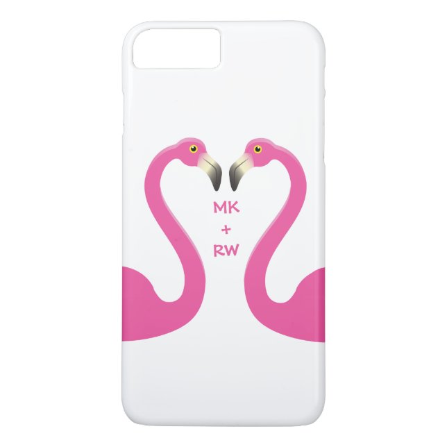 Coques Case-Mate iPhone Monogramme Flamants roses de baiser iPhone 7 Plus  (Dos)