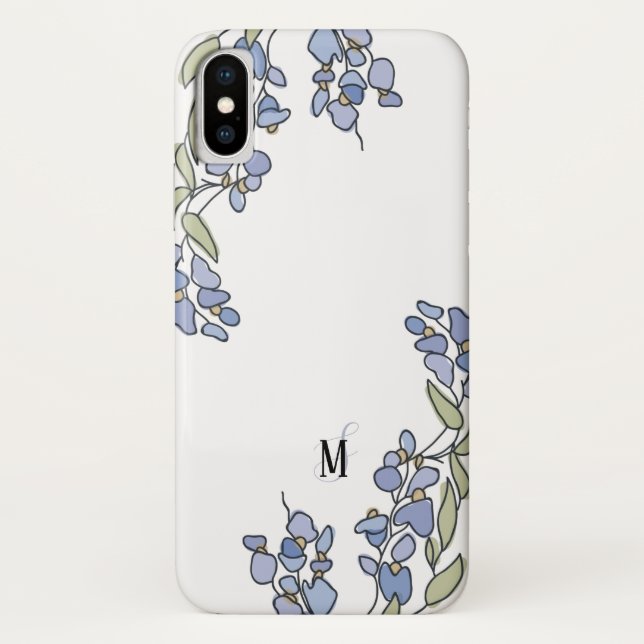 Coques Case-Mate iPhone Monogramme floral à la main tiré à la scie (Dos)