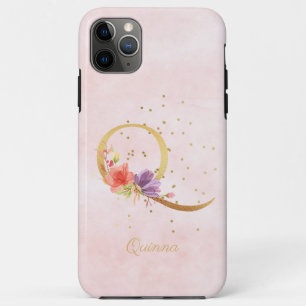 Case-Mate iPhone Case Monogramme floral aquarelle nom initiale lettre Q