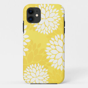 Coque Case-Mate Pour iPhone Monogramme floral blanc jaune