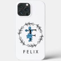 Monogramme Floral Bleu - Lettre F
