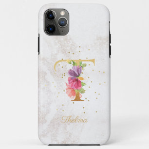 Case-Mate iPhone Case Monogramme floral initial T personnalisable
