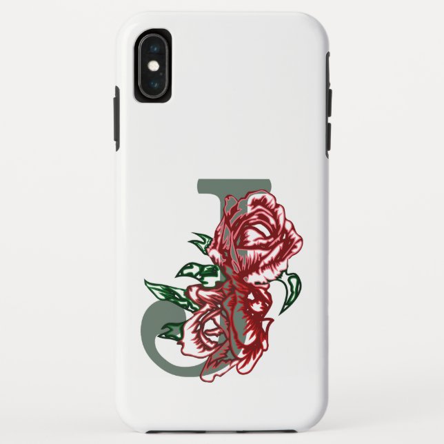 Coques Case-Mate iPhone monogramme floral lettre majuscule J (Dos)