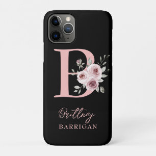 Case-Mate iPhone Case Monogramme floral noir élégant