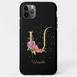 Case-Mate iPhone Case Monogramme floral Personnaliser le nom Lettre U in