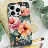 Monogramme floral rose rose rose rose rustique