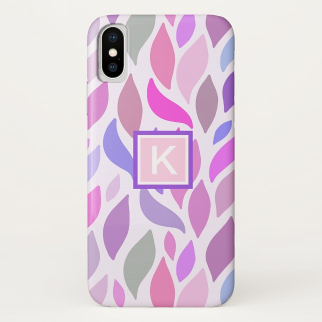 Coques Case-Mate iPhone Monogramme géométrique moderne rose Filles (Dos)