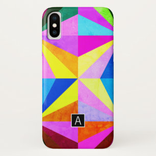 Coque Case-Mate Pour iPhone Monogramme géométrique multicolore moderne coloré