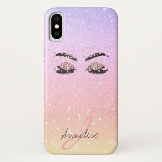 Coques Case-Mate iPhone Monogramme girly parties scintillant iridescente g (Dos)