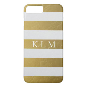 Case-Mate iPhone Case Monogramme Gold & White Stripe -