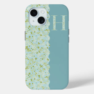 Coque Pour iPhone 15 MONOGRAMME GRAND-MILIEU H ACQUA PETITES FLEURS Cas