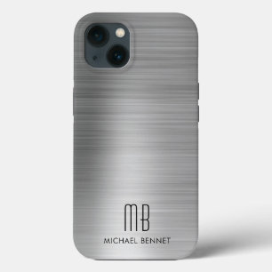 Case-Mate iPhone Case Monogramme Gris argenté Métal brossé