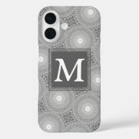 Monogramme gris cercles motif
