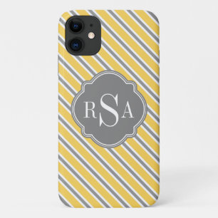 Case-Mate iPhone Case Monogramme gris jaune blanc Motif