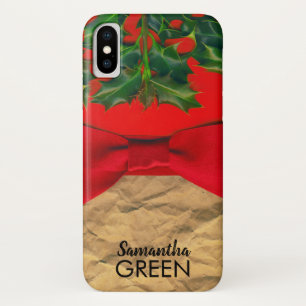 Case-Mate iPhone Case Monogramme Holly Feuille et Red Bow