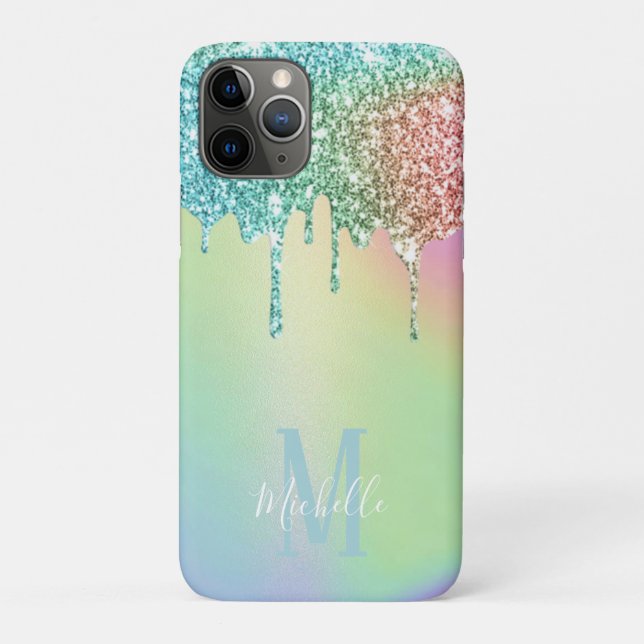 Coques Case-Mate iPhone Monogramme Holographique Unicorn Parties scintilla (Dos)
