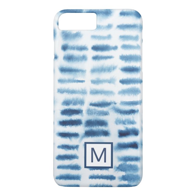 Coques Case-Mate iPhone Monogramme | Impression de l'aquarelle Indigio (Dos)