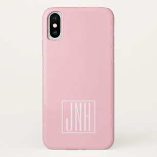 Case-Mate iPhone Case Monogramme initial   Blanc sur rose clair