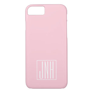Case-Mate iPhone Case Monogramme initial   Blanc sur rose clair