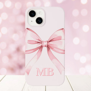 Coque Pour iPhone 14 Monogramme initial de la botte rose vif moderne
